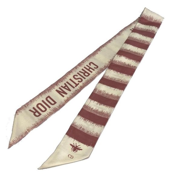 UNUSED DIOR Mitsua Scarf silk Pink x Beige - Picture 1 of 16